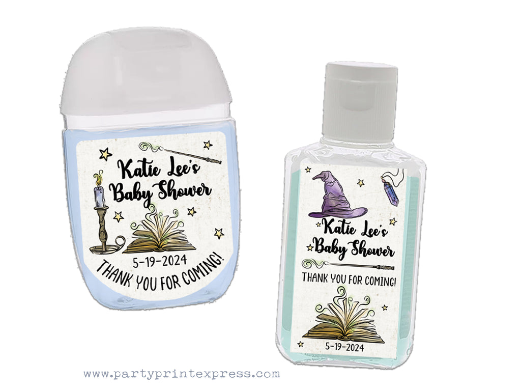 Magic Wizard Baby Shower Mini Hand Sanitizer Labels Party Favors