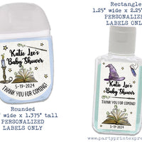 Magic Wizard Baby Shower Mini Hand Sanitizer Labels Party Favors