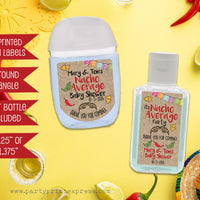 Nacho Average Baby Shower Mini Hand Sanitizer Labels Party Favors