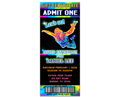 PRINTABLE Skydiving Gift Experience Tickets Personalized