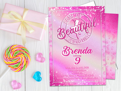Barbiecon Pink Birthday Invitations