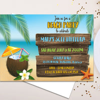 Beach Party Birthday Invitations