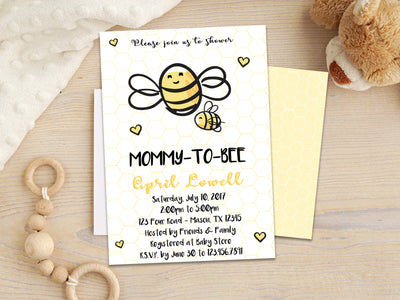 Mommy to BEE Baby Shower Invitations