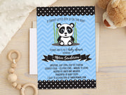 Panda Bear Baby Shower Invitations Boy Neutral