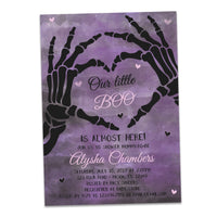 A Little Boo Skeleton Hands Baby Shower Invitations