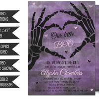 A Little Boo Skeleton Hands Baby Shower Invitations