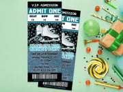 Blue Ice Skating Birthday Invitations