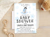 Penguin Baby Shower Invitations Blue Snowflake Boy