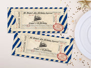 Vintage Train Ticket Birthday Invitation