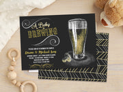 Baby is Brewing Baby Shower Invitations Beer