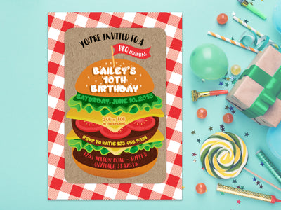 BBQ Cheeseburger Invitations