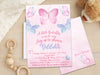 Pink Butterfly Baby Shower Invitations