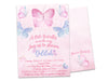 Pink Butterfly Baby Shower Invitations