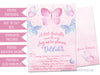 Pink Butterfly Baby Shower Invitations