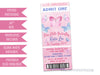 Pink Butterfly Admission Ticket Invitations