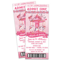 Carousel Admission Ticket Invitations