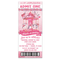 Carousel Admission Ticket Invitations
