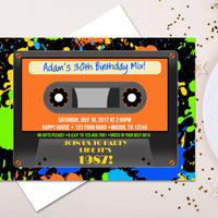 Boy Cassette Tape Birthday Invitations