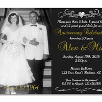 Chalk 50th Wedding Anniversary Invitation Gold