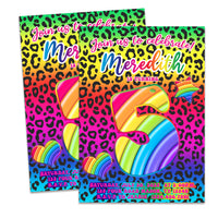 Rainbow Cheetah Birthday Invitations