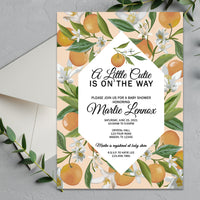 Little Cutie Baby Shower Invitations Orange