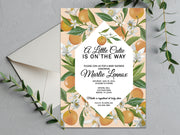 Little Cutie Baby Shower Invitations Orange