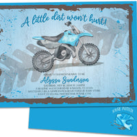 Vintage Dirt Bike Baby Shower Invitations Boys