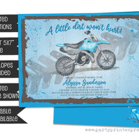 Vintage Dirt Bike Baby Shower Invitations Boys