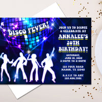 Disco Birthday Party Invitations