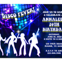 Disco Birthday Party Invitations