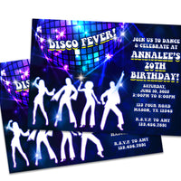 Disco Birthday Party Invitations