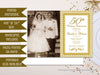 Elegant Photo Gatsby 50th Wedding Anniversary Invitation Gold