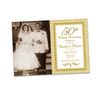 Elegant Photo Gatsby 50th Wedding Anniversary Invitation Gold