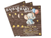 Neutral Elephant Circus Baby Shower Invitations