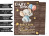 Neutral Elephant Circus Baby Shower Invitations