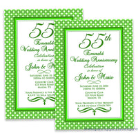 Emerald Pattern 55th Wedding Anniversary Invitations