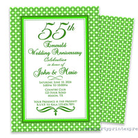 Emerald Pattern 55th Wedding Anniversary Invitations