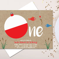 Fishing 1st Birthday Invitation Big One Photo Option