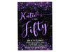 Neon Sign Glow Womans Birthday Invitations