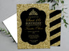 Black and Gold Glitter Sweet 16 Invitations