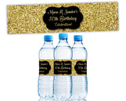 Gold Glitter Water Bottle Labels