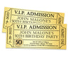 Gold Ticket Birthday Invitations Adult