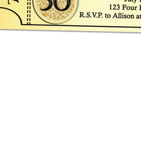 Gold Ticket Birthday Invitations Adult