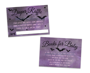 Goth Twinkle Bat Diaper Raffle Tickets or Books for Baby