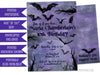 Goth Bat Girl Nevermore Birthday Invitations