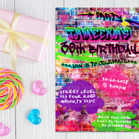 Girl Hip Hop Graffiti Birthday Invitations