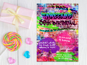 Girl Hip Hop Graffiti Birthday Invitations