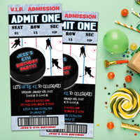 Hockey Game Admission Ticket Invitations