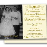 Ivory 50th Anniversary Party Invitations Wedding Golden