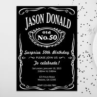 JD Adult Whiskey Birthday Invitation